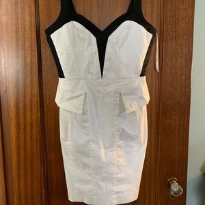 NEW Bebe pencil dress with peplum accent